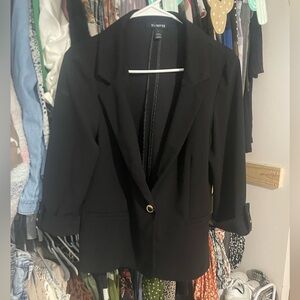 Black blazer with gold button